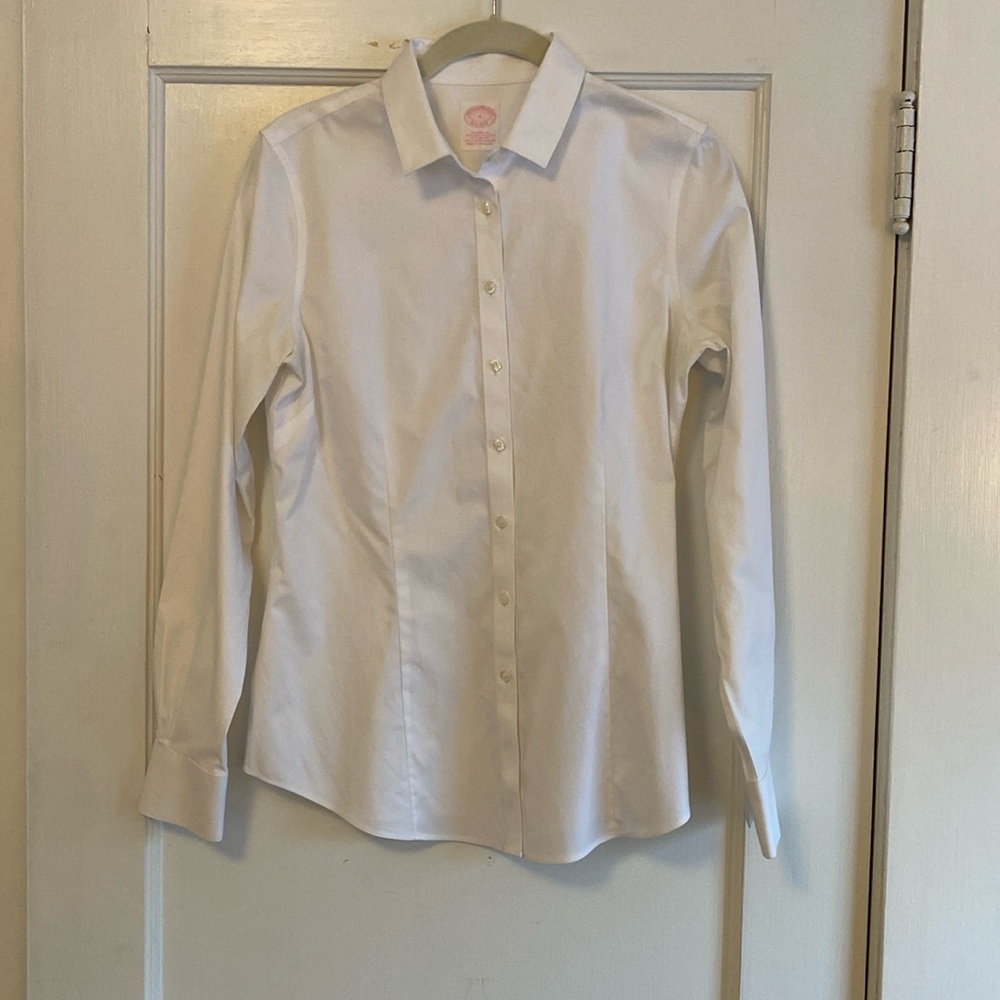 Brooks Brother Fitted Non-Iron White Button Down Shirt sz 4